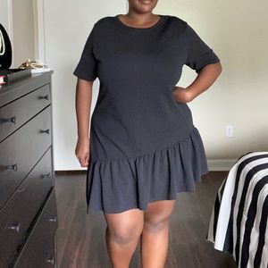 Black high-low dress